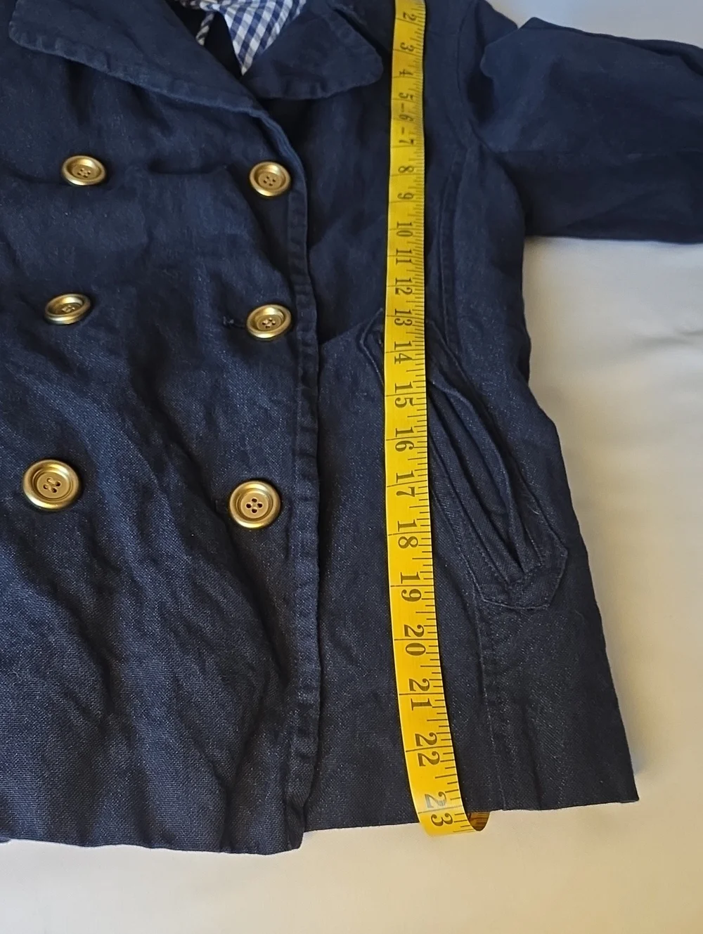 J. Crew Navy Double-Breasted Peacoat with Gold Buttons